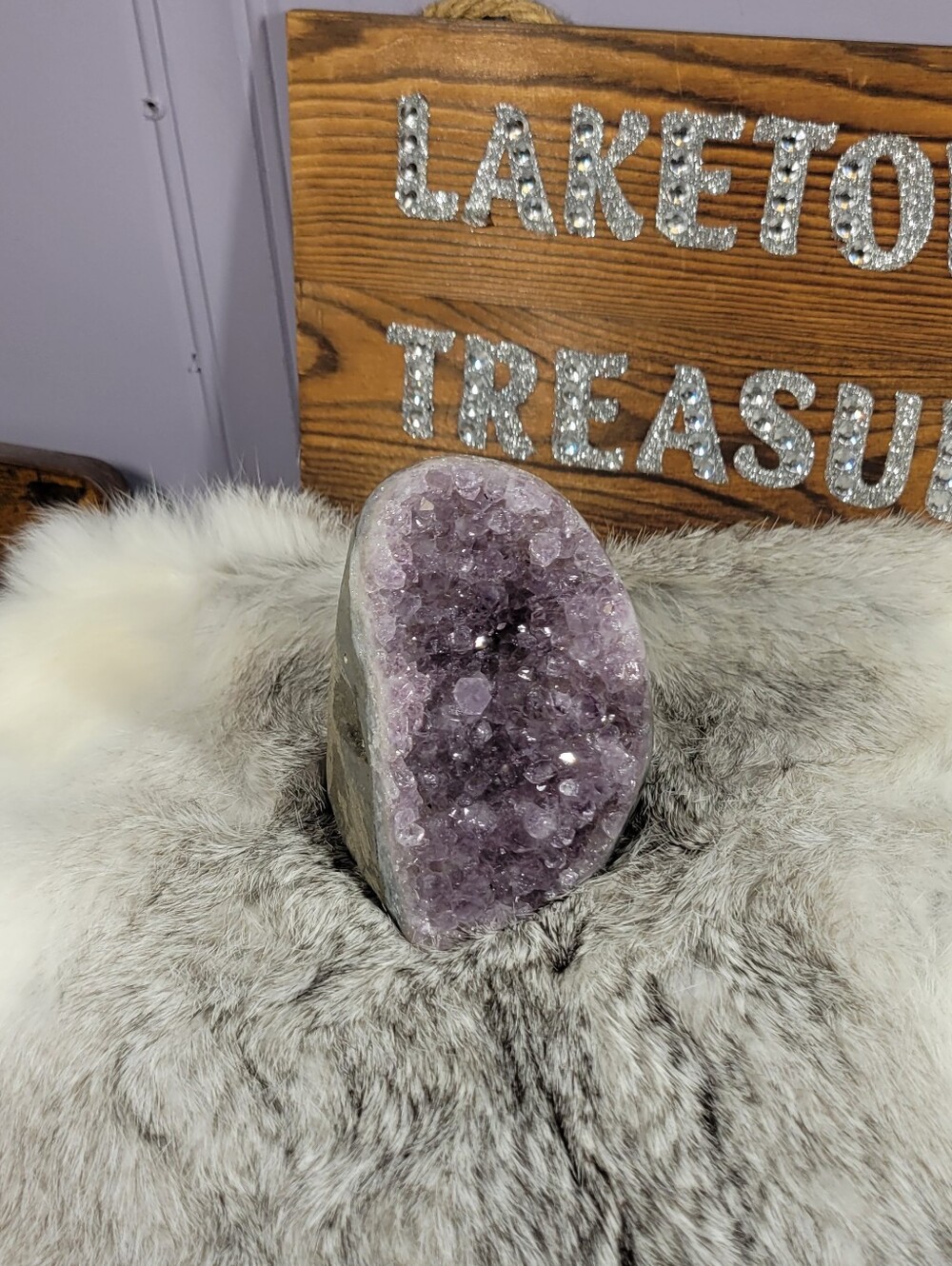 Natural Amethyst Crystal Geode quartz crystal cluster